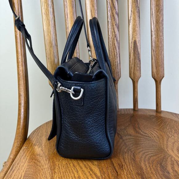 COACH Black Leather Bleecker Mini Riley Carryall Purse Crossbody Light Flaws OS - Picture 5 of 16
